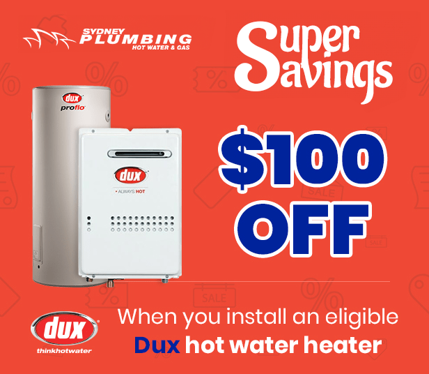Super savings Dux hot water offer